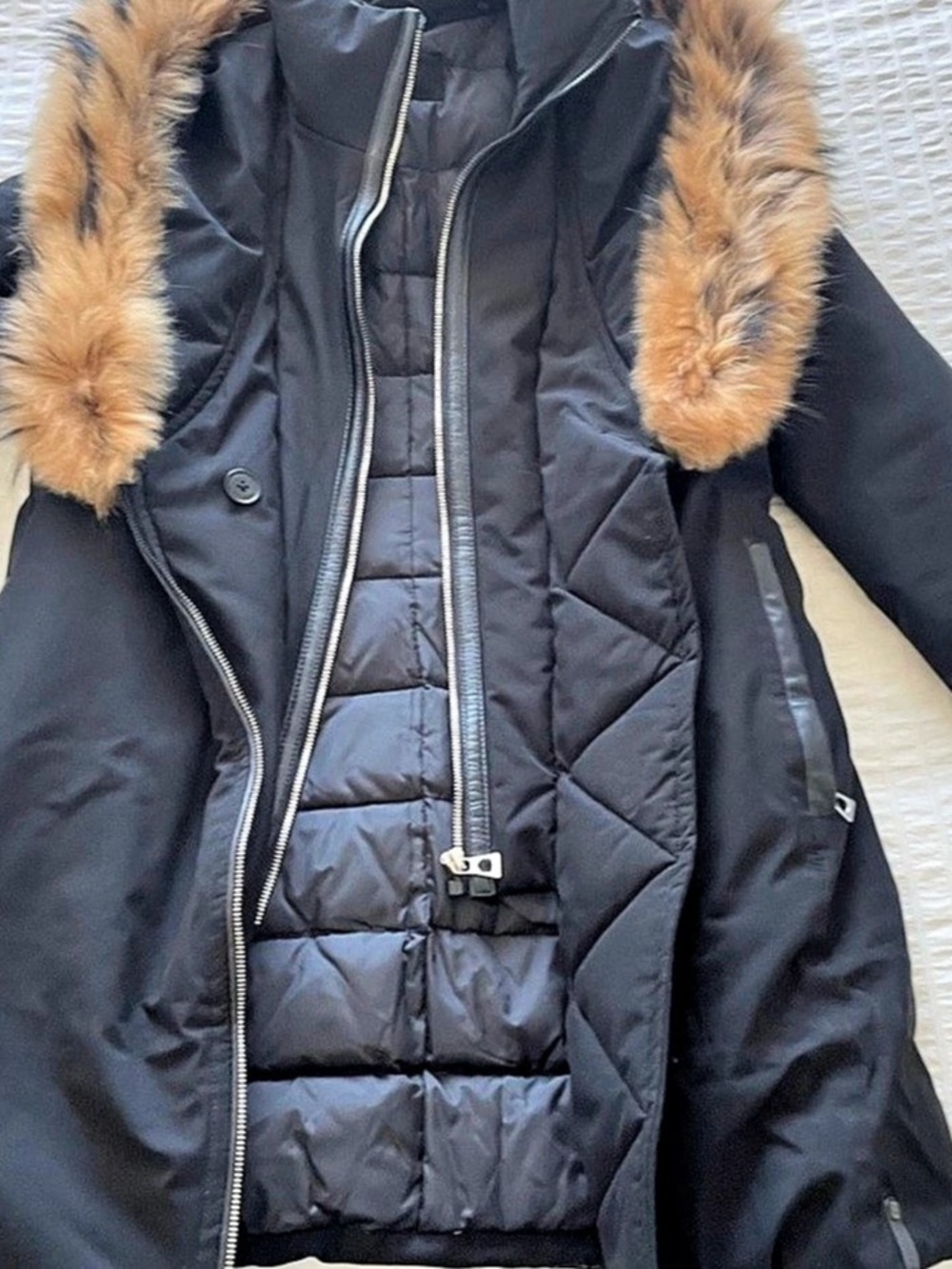 Rudsak Trish Down Coat Black Fur Trim Puffer